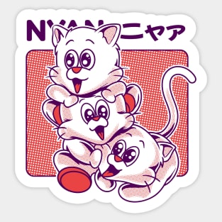Three Cats Hugging Each Other Sticker